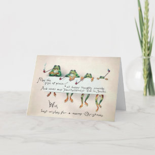 Pour Fêtes Annuelles Cartes de Noël avec grenouilles victoriennes et pi