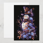 Pour Fêtes Annuelles Cartes de Noël bleu foncé (Devant / Derrière)