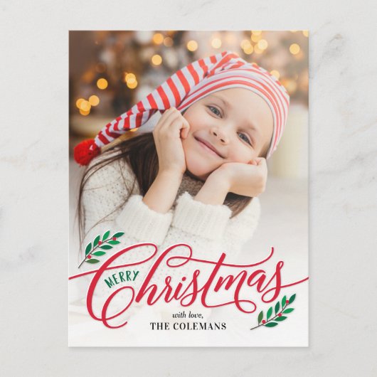 Pour Fêtes Annuelles Cartes de Noël Branches de Noël Joyeux Noël (Devant)