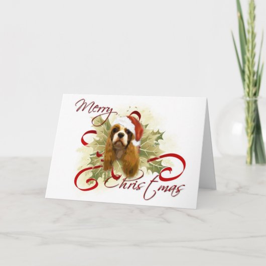 Pour Fêtes Annuelles Cartes de Noël Cavalier King Charles Spaniel (Devant)