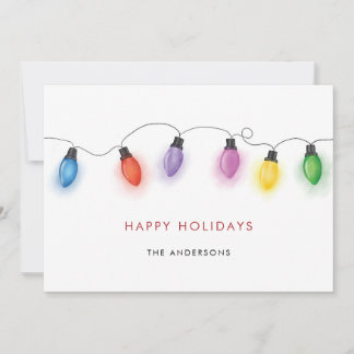 Pour Fêtes Annuelles Cartes de Noël colorées avec ampoules