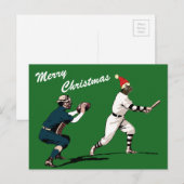 Pour Fêtes Annuelles cartes de noël de baseball (Devant / Derrière)