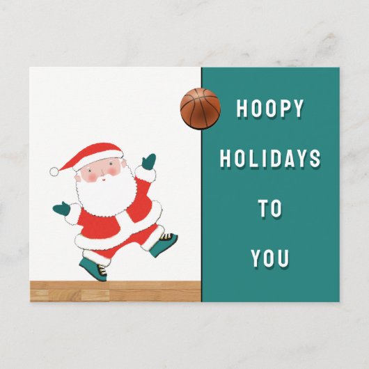 Pour Fêtes Annuelles Cartes de Noël de Basketball (Devant)