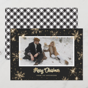 Pour Fêtes Annuelles Cartes de Noël de Buffalo noir et blanc