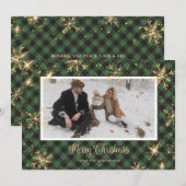 Pour Fêtes Annuelles Cartes de Noël de Buffalo Vert Plaid (Devant / Derrière)