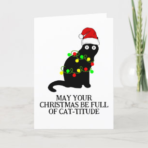 Pour Fêtes Annuelles cartes de noël de chat noir