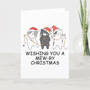 Pour Fêtes Annuelles cartes de noël de chat noir