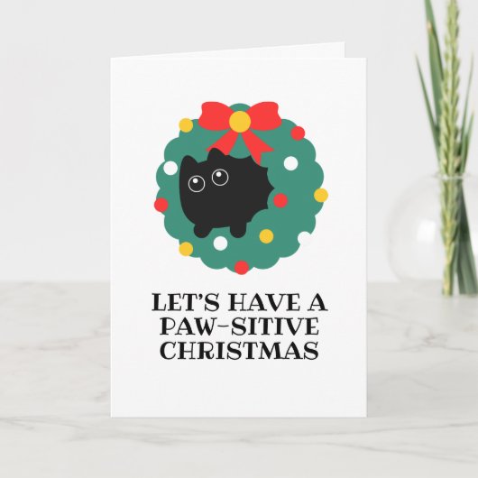 Pour Fêtes Annuelles cartes de noël de chat noir (Devant)