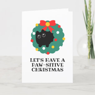 Pour Fêtes Annuelles cartes de noël de chat noir