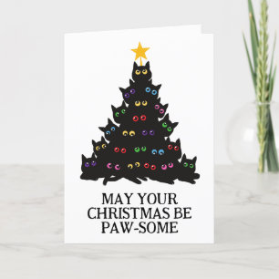 Pour Fêtes Annuelles cartes de noël de chat noir