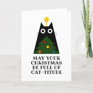 Pour Fêtes Annuelles cartes de noël de chat noir