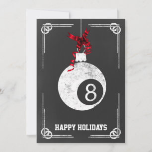 Pour Fêtes Annuelles Cartes de Noël de joueur de billard sur tableau no