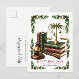 Pour Fêtes Annuelles Cartes de Noël de Justice en Or avec Couronne de H