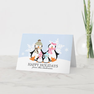 Pour Fêtes Annuelles Cartes de Noël de la famille des pingouins militai