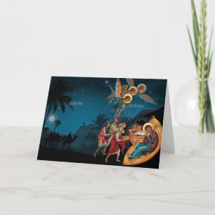 Pour Fêtes Annuelles Cartes de Noël de la Nativité Orthodoxe Russe