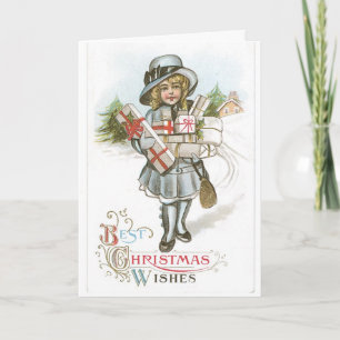 Pour Fêtes Annuelles Cartes de Noël de mode ancienne