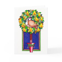 Cartes de Noël de perdrix et de poires