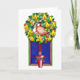 Pour Fêtes Annuelles Cartes de Noël de perdrix et de poires
