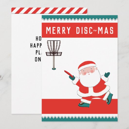 Pour Fêtes Annuelles Cartes de Noël de vacances de Disk Golf (Devant / Derrière)