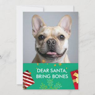 Pour Fêtes Annuelles Cartes de Noël drôles – Bouledogue français heureu