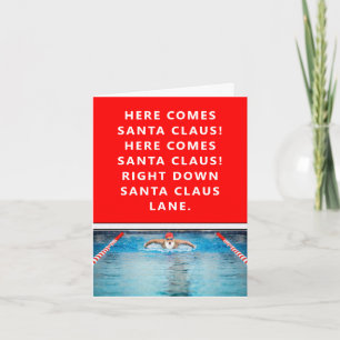 Pour Fêtes Annuelles Cartes de Noël drôles de natation