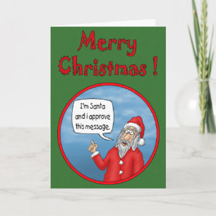 Pour Fêtes Annuelles Cartes de Noël drôles : L'approbation de Père Noël