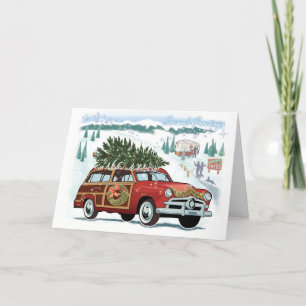 Pour Fêtes Annuelles Cartes de Noël en bois vintage