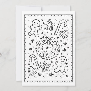 Pour Fêtes Annuelles Cartes de Noël en couleur Gingerbread Cookies Colo