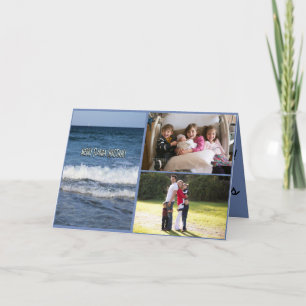 Pour Fêtes Annuelles Cartes de Noël Famille 2 Photos Océan Floride