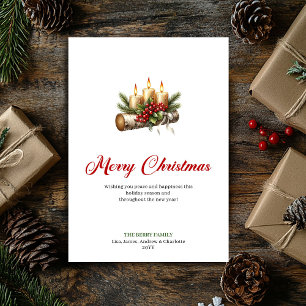 Pour Fêtes Annuelles Cartes de Noël festives avec bougies et verdure ru