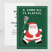 Pour Fêtes Annuelles Cartes de Noël Funny Lacrosse (Devant / Derrière)