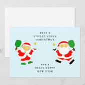 Pour Fêtes Annuelles Cartes de Noël Funny Pickleball (Devant / Derrière)
