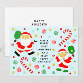 Pour Fêtes Annuelles Cartes de Noël Funny Pickleball (Devant / Derrière)