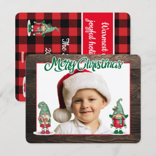 Pour Fêtes Annuelles cartes de Noël gnomes (ajoutez votre photo)