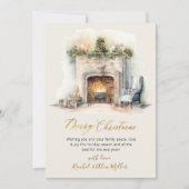 Pour Fêtes Annuelles Cartes de Noël Gold Script (Devant)