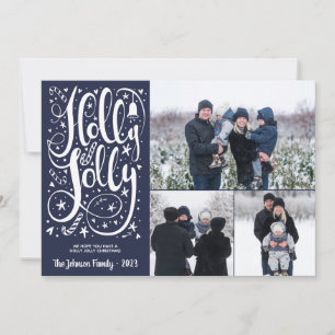 Pour Fêtes Annuelles Cartes de Noël Holly Jolly Photo, Couleur personna