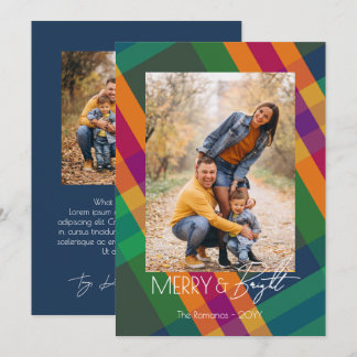 Pour Fêtes Annuelles Cartes de Noël Joyeuses et Lumineuses à carreaux d