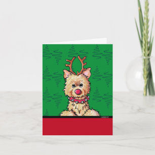 Pour Fêtes Annuelles Cartes de Noël KiniArt Cairn Reindeer