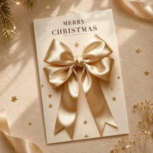 Cartes de Noël Luxueuses Champagne Ruban Joyeux No