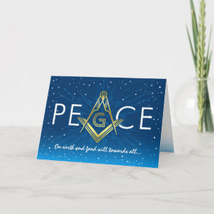 Pour Fêtes Annuelles Cartes de Noël maçonniques Vacances franc-maçonn