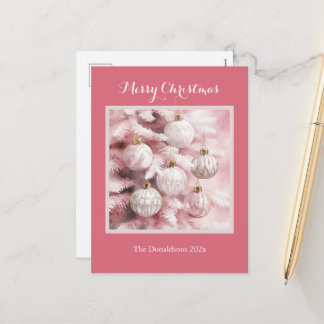 Pour Fêtes Annuelles Cartes de Noël Ornements Roses Blancs Vintage