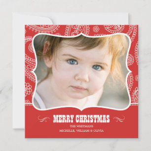 Pour Fêtes Annuelles Cartes de Noël Paisley Cowboy