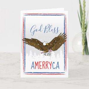 Pour Fêtes Annuelles Cartes de Noël patriotiques Aigle de vacances