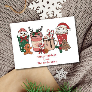 Pour Fêtes Annuelles Cartes de Noël personnalisées avec biscuits au caf