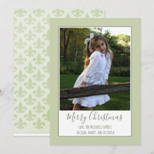 Pour Fêtes Annuelles Cartes de Noël photo Fleur De Lis Élégantes