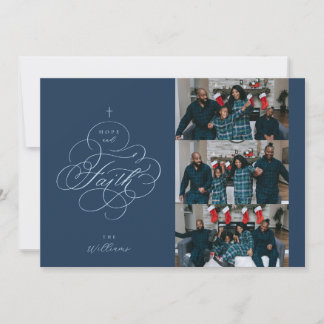 Pour Fêtes Annuelles Cartes de Noël photo foi lettrage manuscrit