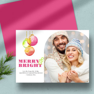 Pour Fêtes Annuelles Cartes de Noël photo inhabituelles Joyeux & Lumine