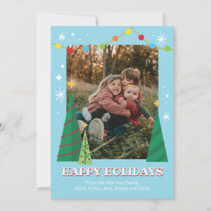Pour Fêtes Annuelles Cartes de Noël photo rétro colorées