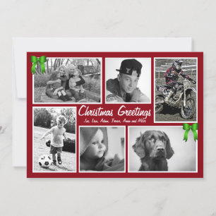 Pour Fêtes Annuelles Cartes de Noël Plat Multi Photo Grande Famille