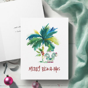 Pour Fêtes Annuelles Cartes de Noël pliées de plage tropicale à l'aquar